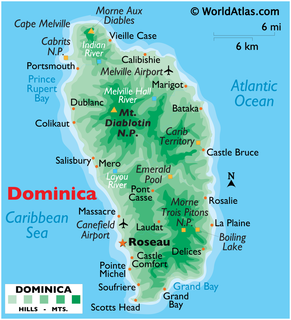 تصویر نقشه دومینیکا